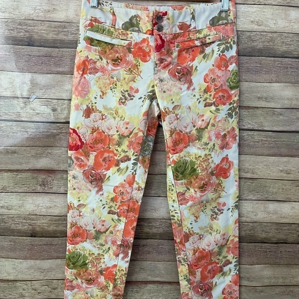 Anthropologie Cartonnier Women’s Floral Crop Pants Size: 2 NWOT - Picture 2 of 10